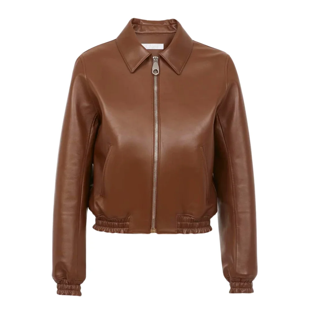 womens-brown-short-blouson-jacket