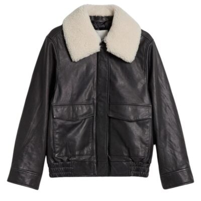 shearling jacket black