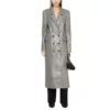 Grey Double Breasted Long Trench Jacket for Ladies