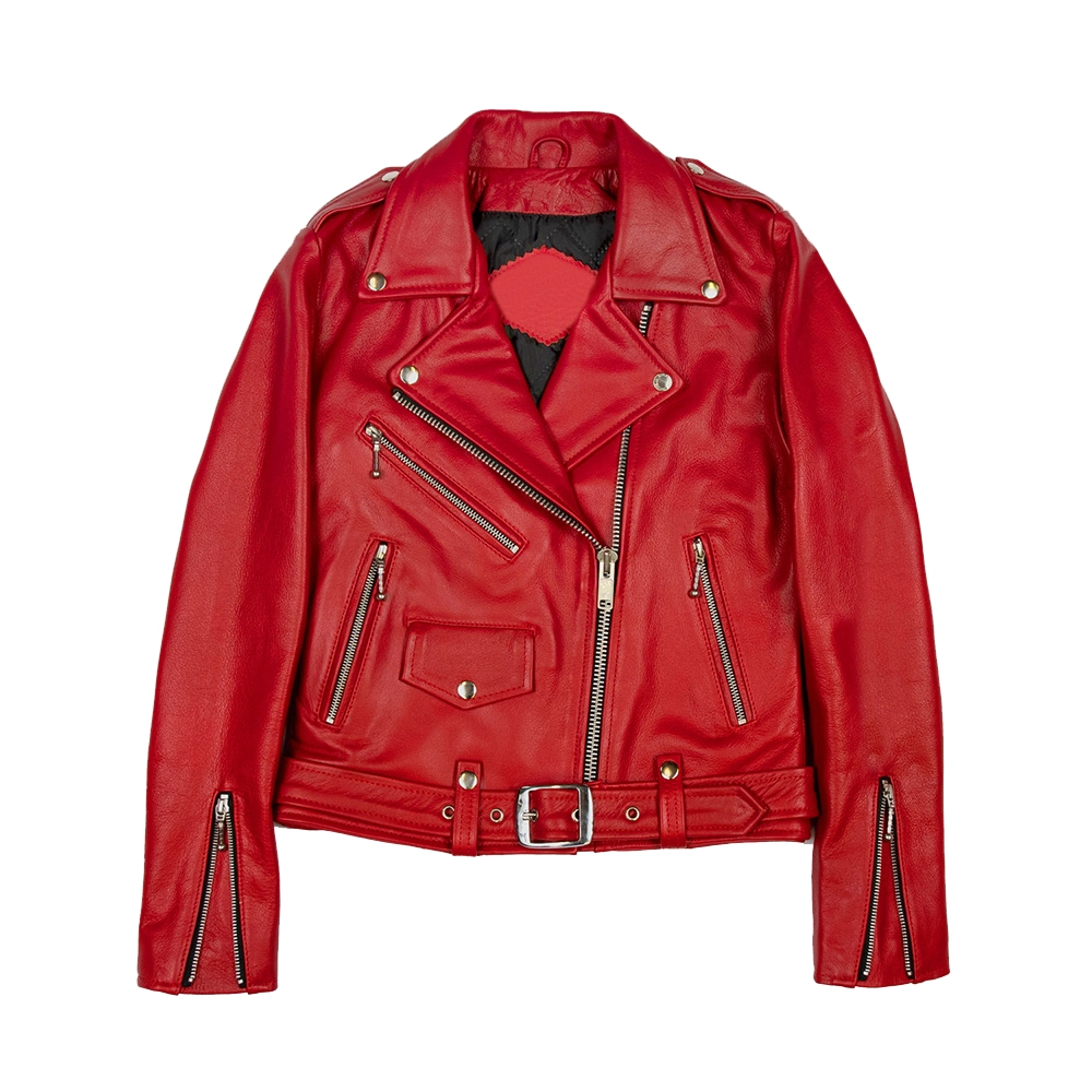 Red Leather Moto Jacket