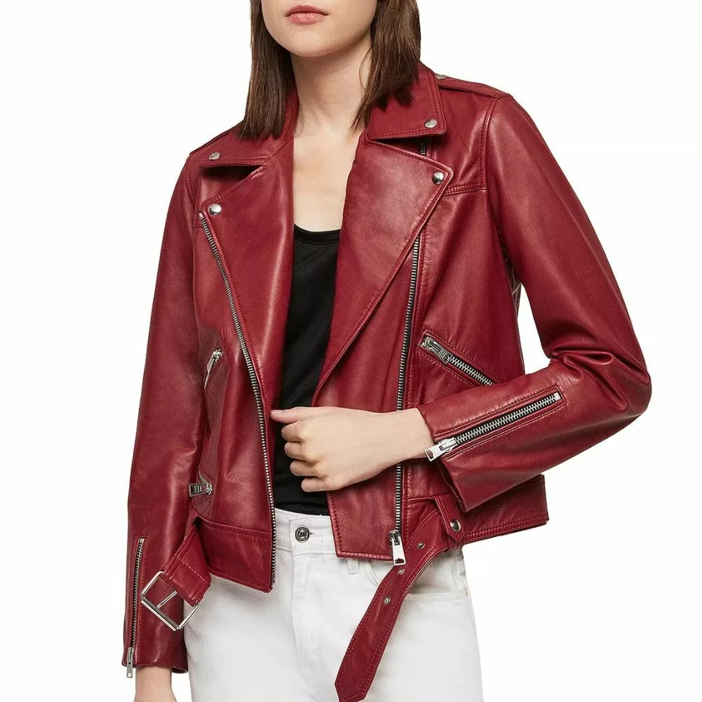 red leather jacket