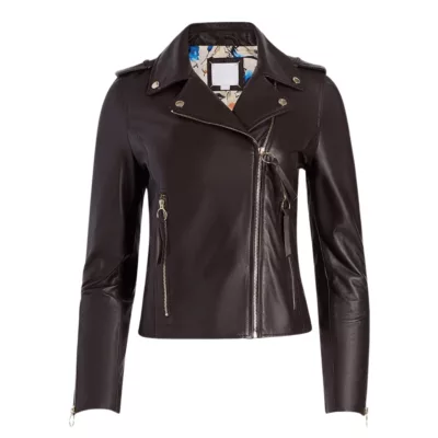Laura Asymmetrical Motorcycle Dark Brown Leather Jacket