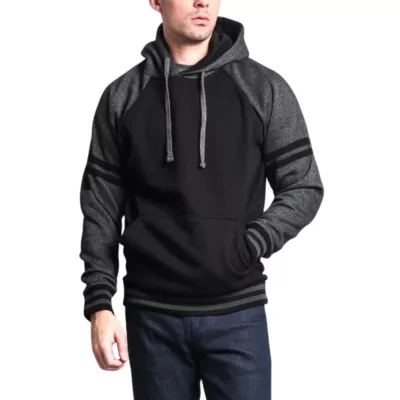 Black Charcoal Fleece Hoodie For Men