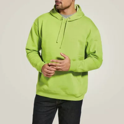 Mens Cotton Hoodie Lime Green