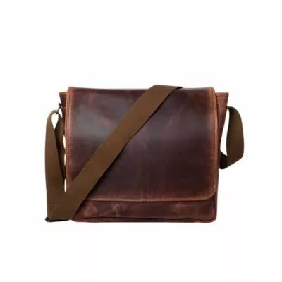 Leather Satchel Bag Dark Brown