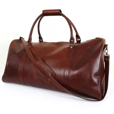 Real Genuine Leather Mens Duffel Bag