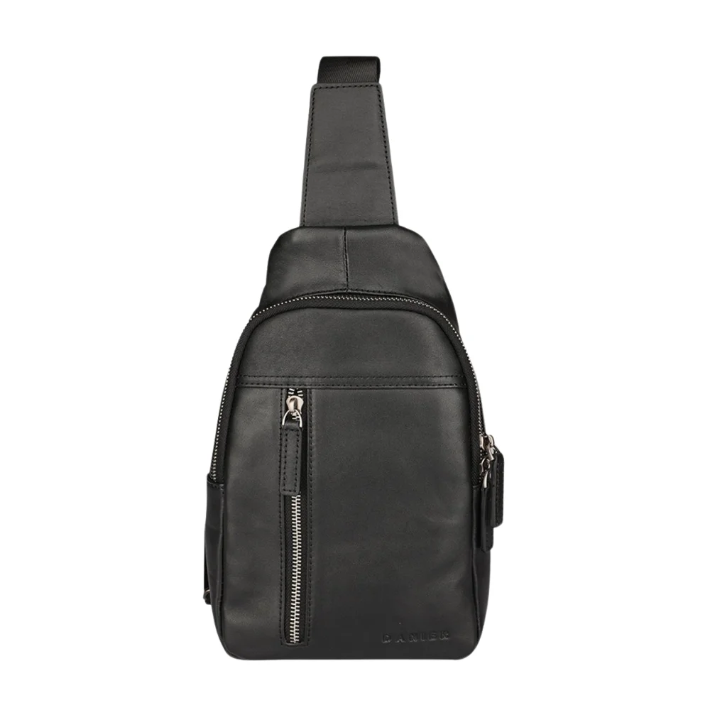 Lambskin Leather Black Sling Bag