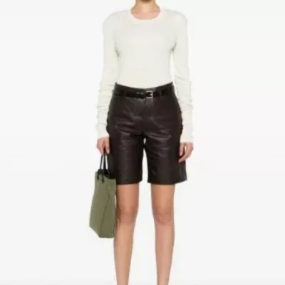 Black Leather Shorts Womens