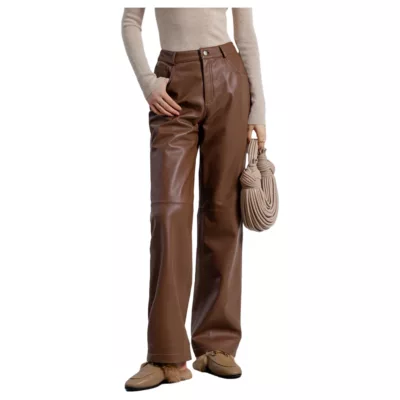 Leather Pants Women Brown