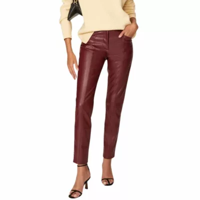 brown leather pants