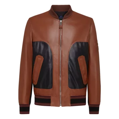 Brown and Black Bomber Jacket