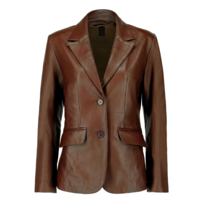 Dark Brown Leather Blazer