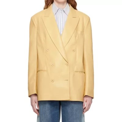 Yellow Leather Blazer