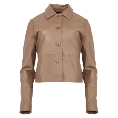 Cropped Leather Shacket