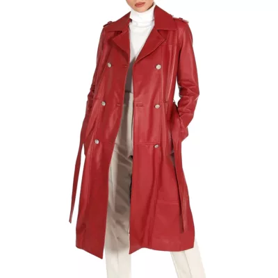 Leather Coat Red