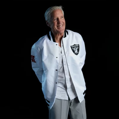 Pete Carroll White Bomber Jacket