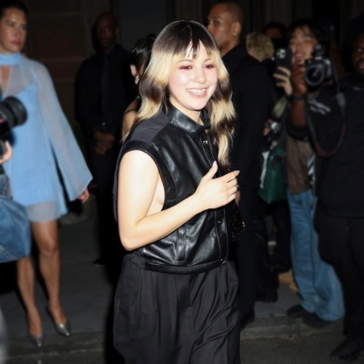 Alysa Liu Met Gala Black Coat front view