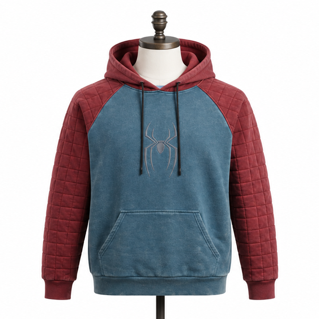 Spider-Man 2026 Quilted Sleeve Raglan Hoodie