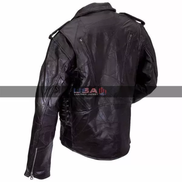 Men Classic Motorcycle Black Leather Jacket