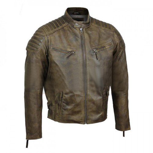 Men's Antique Urban Washed Brown Motorcycle Jacket 