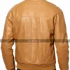 Men's Ribbed Collar Slimfit Biker Leather Jacket