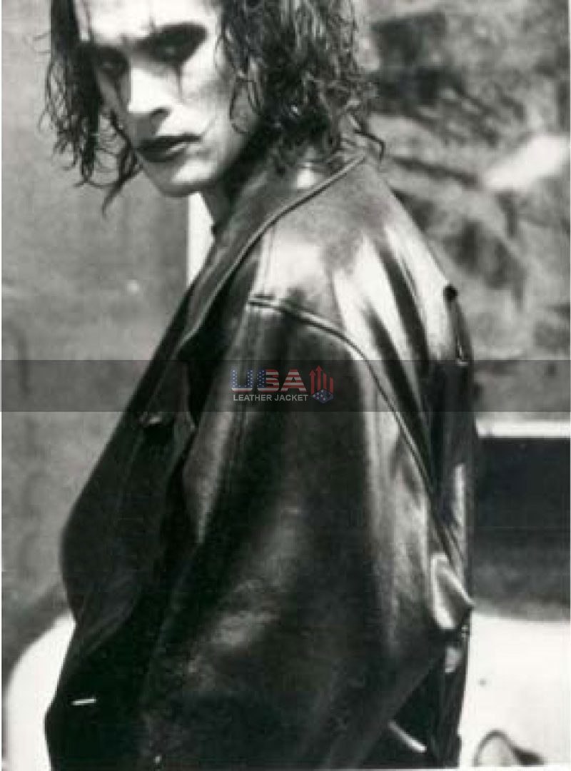 The Crow Eric Black Leather Trench Coat