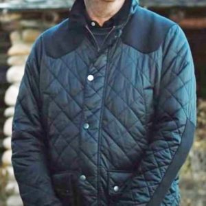 Danny Huston Yellowstone Sea Blue Quilted Jacket