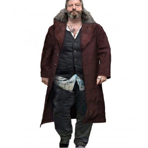 Detroit Become Human Hank Anderson Fur Collar Brown Suede Leather Coat