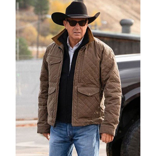Kevin Costner John Dutton Yellowstone Season 4 Quilted Jacket