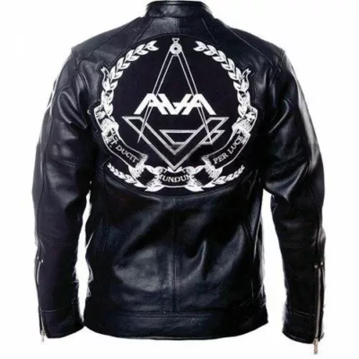 Men's Ava Love Tom Delonge Motorcycle Angels And Airwaves Black Leather Jacket 