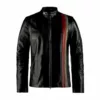 Scott Summers Cyclops X-men Stripe Leather Jacket Black / Brown