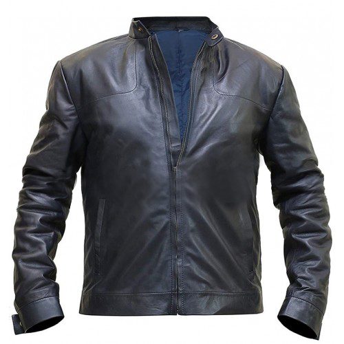 Tom Cruise Mission Impossible 6 Ethan Hunt Blue Leather Jacket