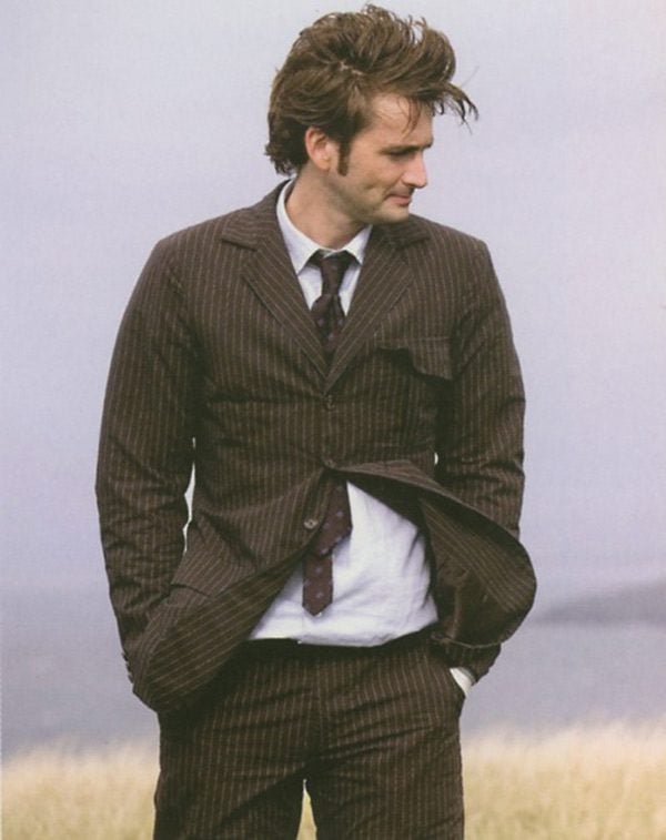 Mens Brown Pinstripe 10th Doctor Suit
