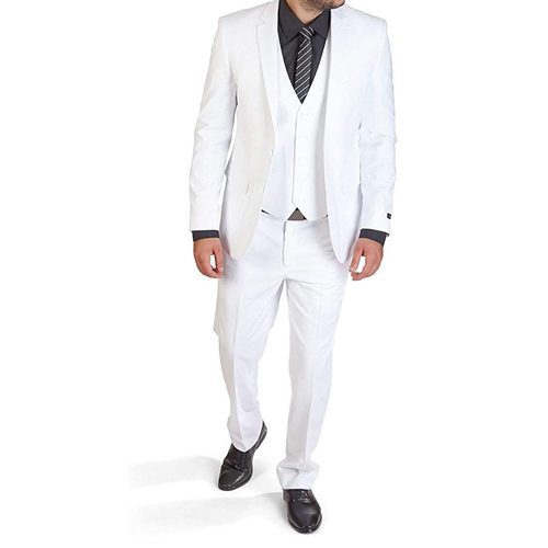 Men's Slim Fit Casual White 3 Piece Suit