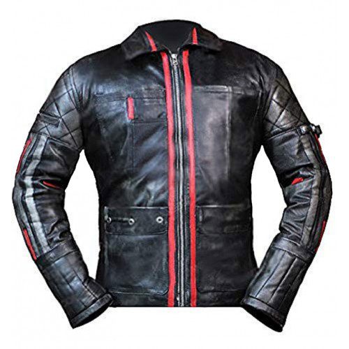 Alita Battle Angel Keean Johnson Biker Black Leather Jacket