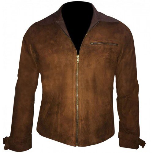 Brad Pitt Allied Max Vatan Brown Suede Leather Jacket