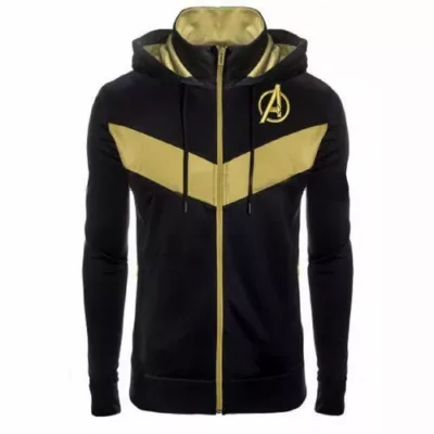 Avengers Endgame Costume Gold Black Hooded Jacket 