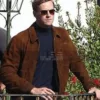 The Man from U.N.C.L.E Armie Hammer Brown Suede Leather Jacket