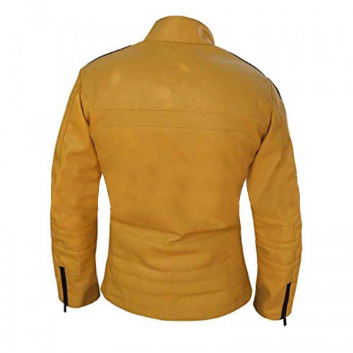 Kill Bill Movie Uma Thurman Bride Yellow Biker Leather Jacket 