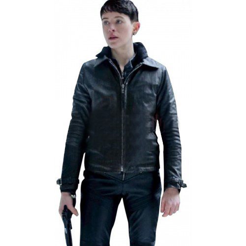 Claire Foy The Girl in Spider's Web Black Leather Jacket