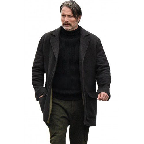 Polar Mads Mikkelsen Wool Trench Jacket Pea Coat