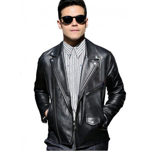 Rami Malek Bohemian Rhapsody Black Leather Jacket