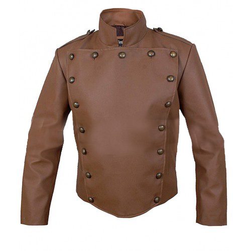 The Rocketeer Costume Billy Campbell Stuntman Men's Bill Campbell Brown Leather Jacket