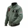 Tom Cruise Top Mave-rick 2 MA-1 Flight Gun Bomber Patched Green Cotton Jacket