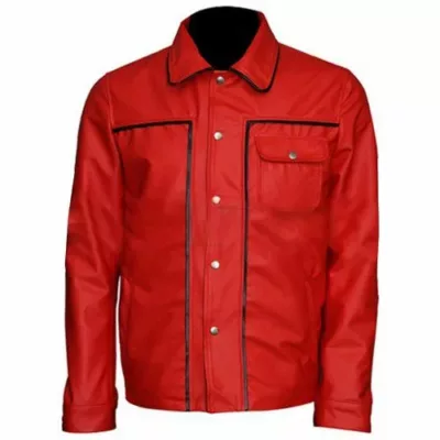 Elvis Presley Vintage Classic King of Rock Retro Red Leather Jacket