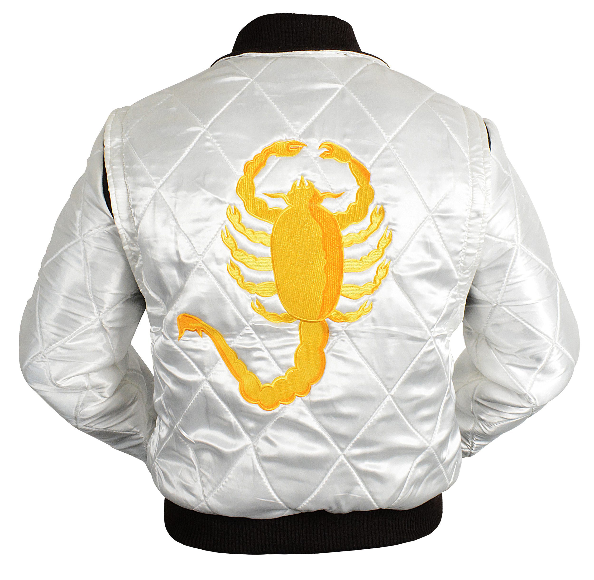 Ryan Gosling White Bomber Scorpion Drive Jacket
