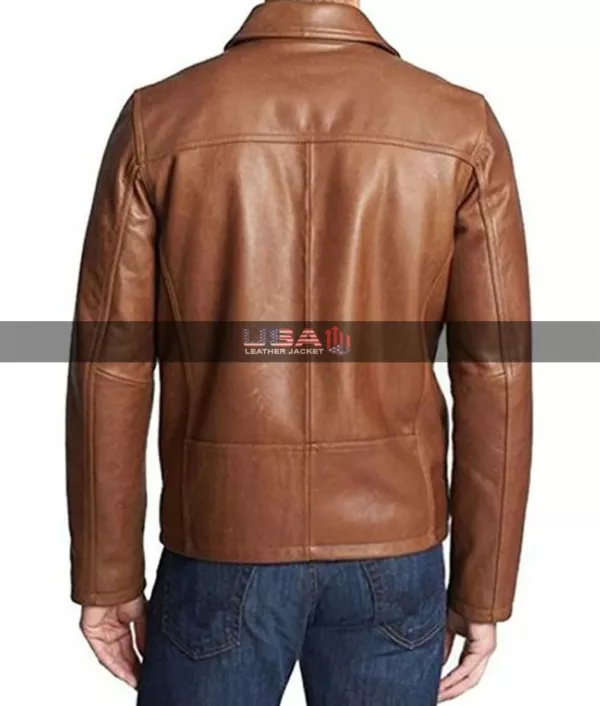 Vintage Biker Leather Brown Jacket For Men's 