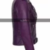 Women's Studded Asymmetrical Purple Motorcycle Leather Jacket