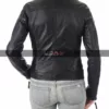 Women Slim Fit Biker Black Leather Jacket