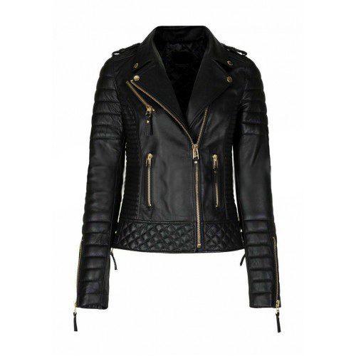 Quilted Leather Jacket Womens